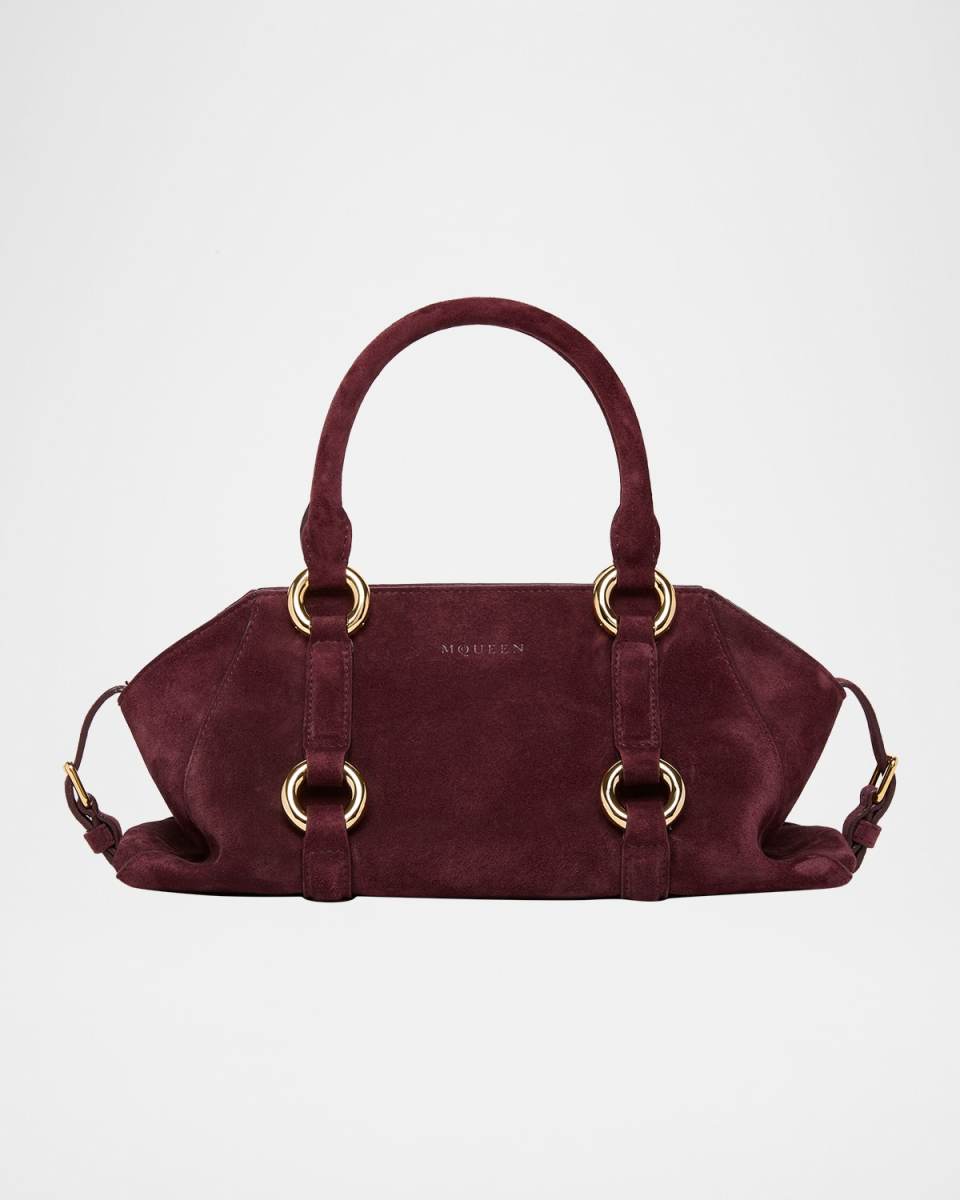 Farringdon Small Elongated Suede Shoulder Bag